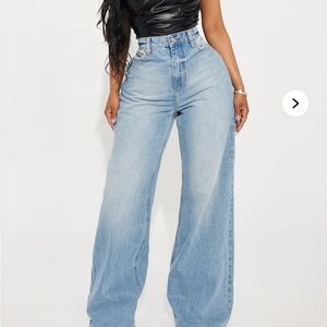 Fashion Nova Light Blue Wide Leg Jeans